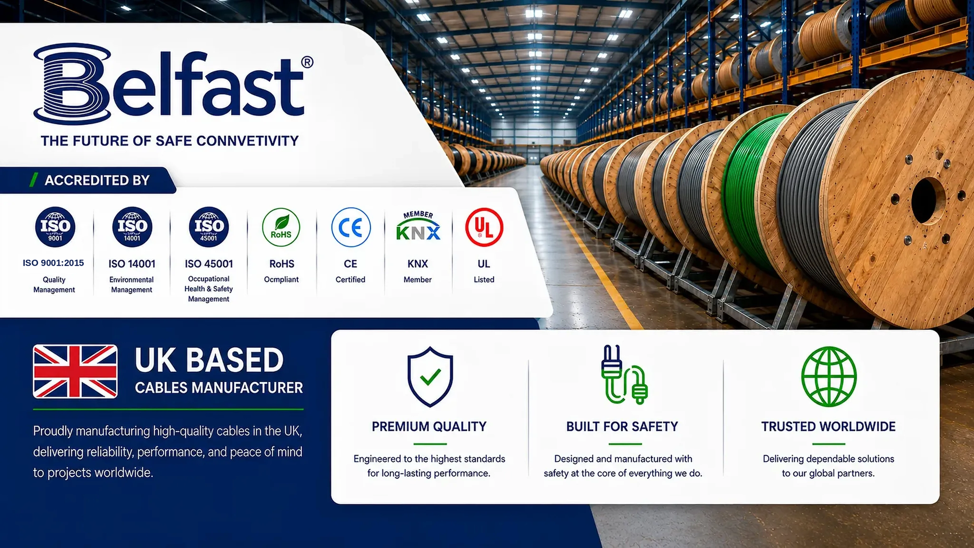 Belfast UK-based cables manufacturer and quality certifications